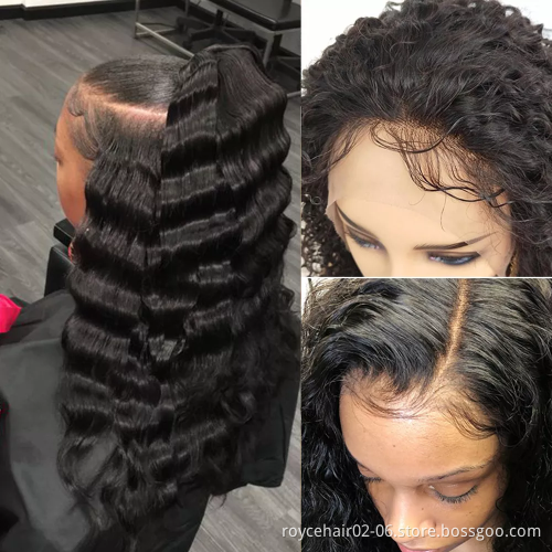 360 Lace Wigs, Virgin Remy Hair Lace closure Wig Vendor, Brazilian Human Hair Loose Deep Wavy 360 lace Front Wig With Baby Hair